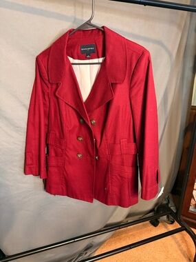 Banana Republic Women's Deep Red Double-Breasted Blazer